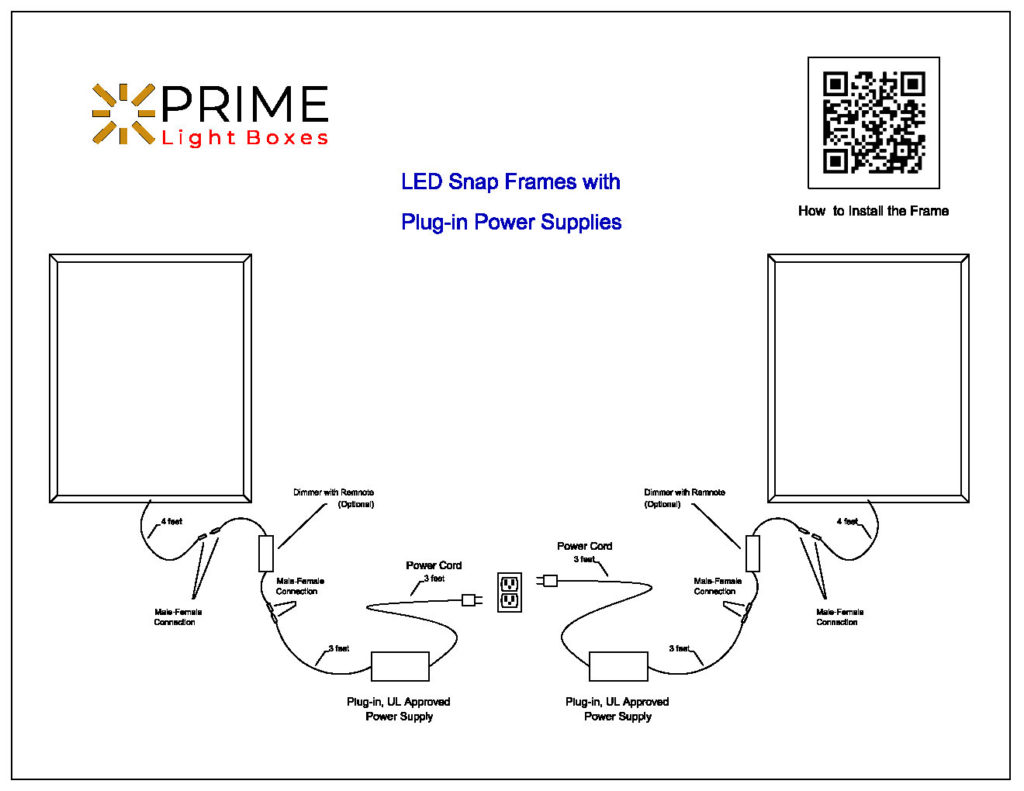 Snap Frames with Plug-in | Prime Light Boxes